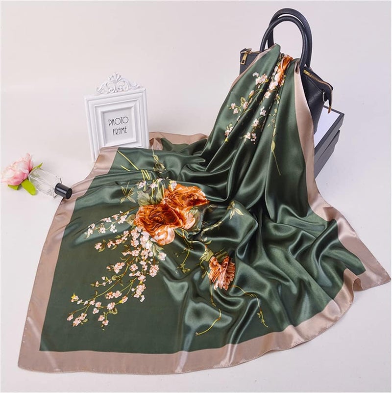 vimate 35" Square Silk Like Head Scarf - Women's Fashion Silk Feeling Scarf for Hair Wrapping and Sleeping at Night. - Image 5